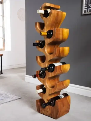 Speciální Cena Designový stojan na víno ze suarového dřeva Arte 101cm