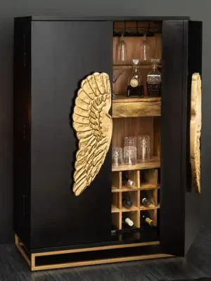 Cenově Výhodný Extravagantní barová skříňka z masivu Angel Mango 95cm