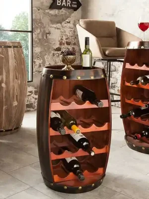 Designový stojan na víno z masivu Bodega jedle hnědá 64cm Levný