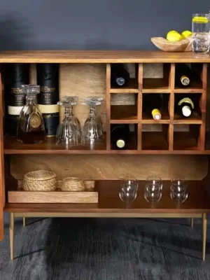 Přímo Od Výrobce Designová barová skříňka Alpine Sheesham 90cm