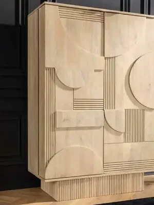 Víkendová Akce Luxusní barová skříňka z masivu Art Deco Mango 95cm