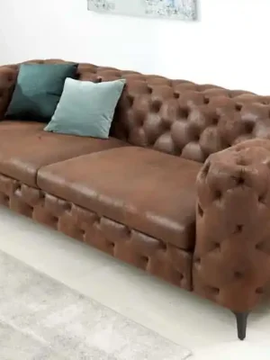 Poslední Šance Designová pohovka Barock Style hnědá mikrovlákno 235cm