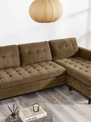 Nejlepší Cena Rohová sedací souprava Stockholm hnědá manšestr 220cm