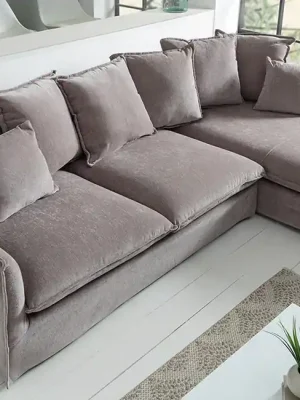 Vrácení Zdarma Rohová sedací souprava Heaven taupe samet 255cm