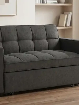 Pohodlná černá rozkládací pohovka Lumira 141 cm Super Cena