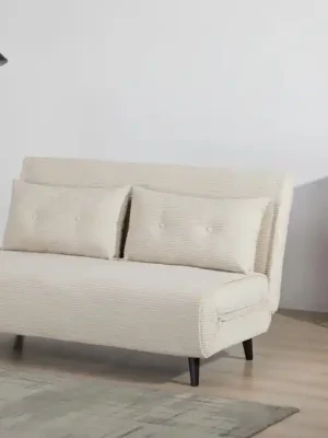 Multifunkční polohovací křeslo Mora manšestr béžová 140cm Horká Nabídka