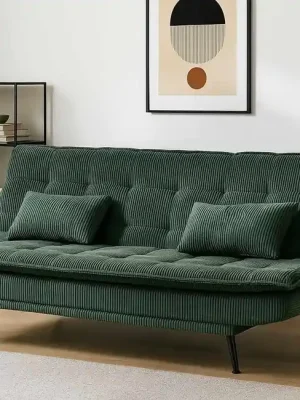 Nová Kolekce Moderní rozkládací pohovka Arvik zelená manšestr 195cm