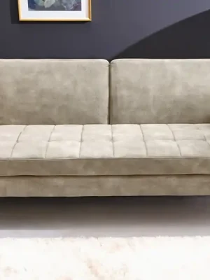 Rozkládací pohovka Couture šampaňská béžová samet 200cm Expresní Doručení