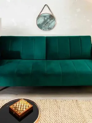 Oblíbený Rozkládací pohovka Divani zelená samet masiv 220cm