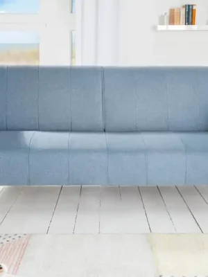 Časově Omezené Designová rozkládací pohovka Divani modrá strukturovaná látka 220cm