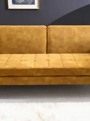 Rozkládací pohovka Couture hořčicová mikrovelur 200cm Ověřený