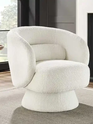 Odeslání Ihned Designové otočné křeslo Herning bílá bouclé