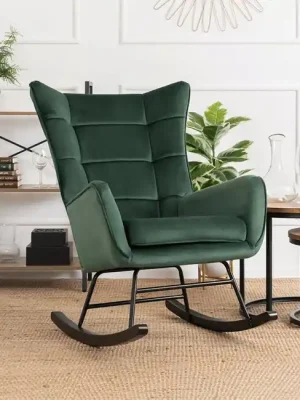 Designové houpací křeslo Bergen zelená velur Koupit Online