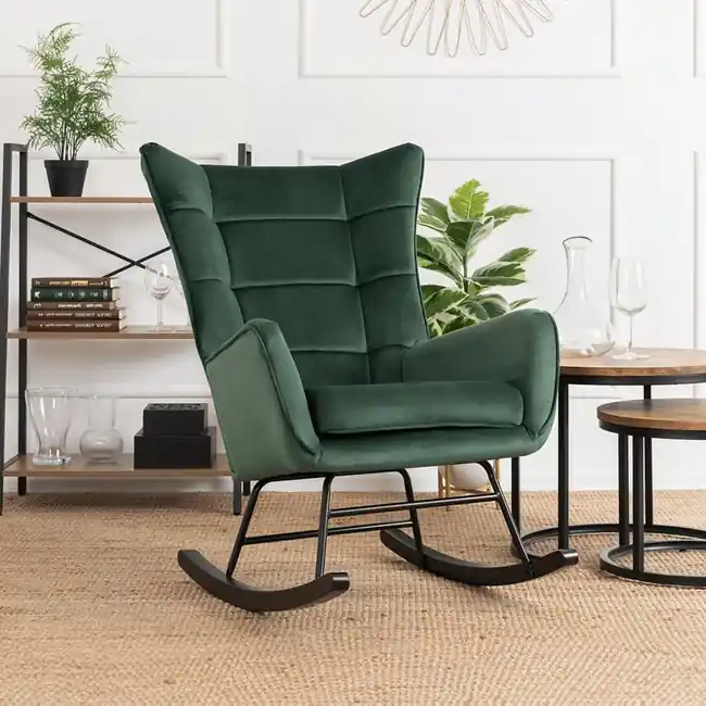 Designové houpací křeslo Bergen zelená velur Koupit Online