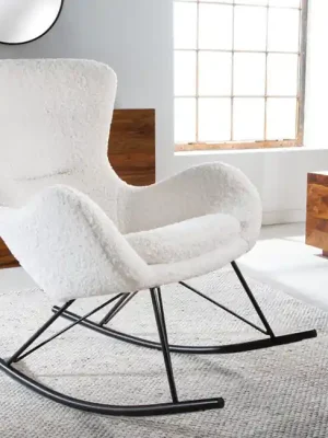Designové houpací křeslo Scandinavia Swing bílá bouclé Časově Omezené