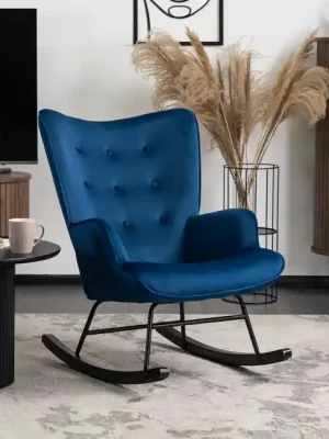 Nejlepší Cena Designové houpací křeslo Tromsö námořnická modrá velur