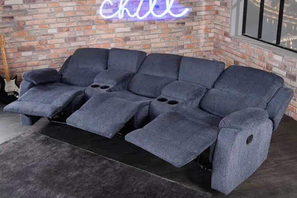 Exkluzivní polohovatelné 3-místné Kino křeslo Hollywood strukturovaná látka Akční Cena