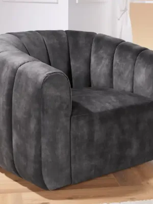 Designové otáčivé křeslo Babylon šedá samet Sezónní Sleva