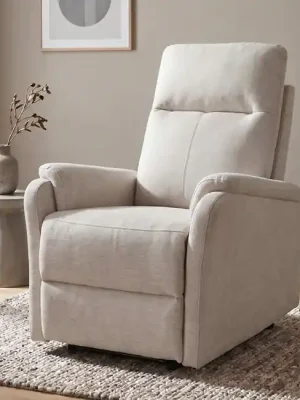 Must-Have Béžové elektrické relaxační křeslo Taurus se lněnou strukturou