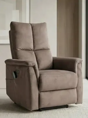 Must-Have Elektrické masážní křeslo Kronos s vyhříváním cappuccino samet