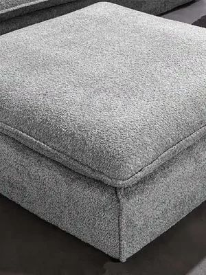 Taburet Heaven šedá bouclé 100x100cm Koupit Online