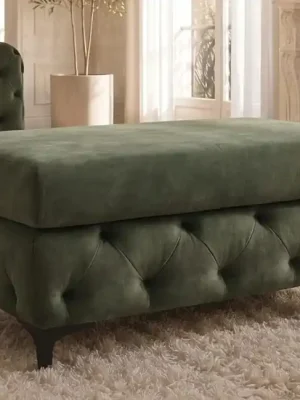 Víkendová Akce Sametový taburet Barock Style zelený 95 cm