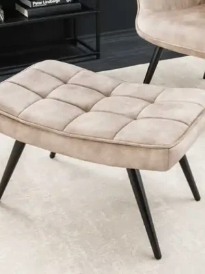 Moderní taburet Malmö samet šampaňská béžová 60cm Jen Po Omezenou Doba