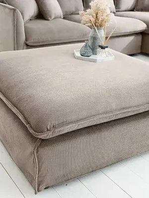 Designový taburet Heaven greige manšestr 100cm Kup Teď