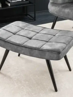 Kup Teď Moderní taburet Malmö samet šedá 60cm