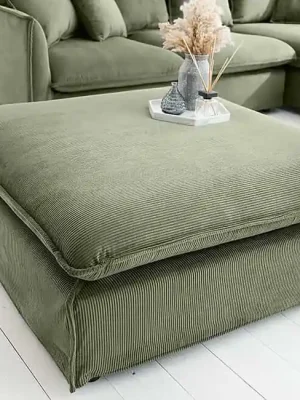 Designový taburet Heaven zelený manšestr 100cm Ověřený