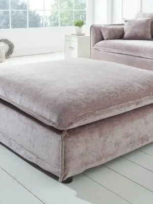 Taburet Heaven taupe samet 100x100cm Sleva