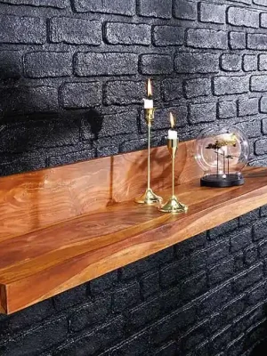 Designová nástěnná police Medan z masivu Sheesham 80cm Novinka