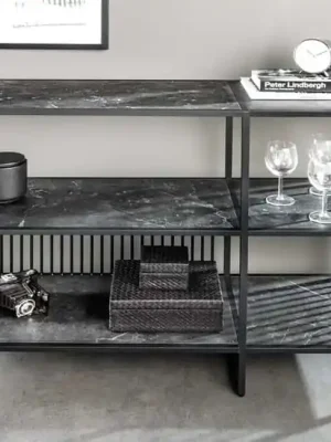 Poslední Šance Moderní knihovna Skövde v mramorovém vzhledu 120cm