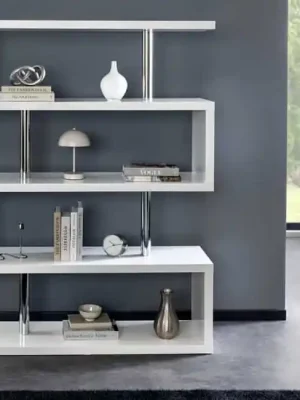 Moderní bílý regál do obývacího pokoje Snake MDF 165cm Aktuální