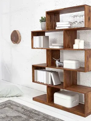 Designový regál z masivu Makassar XL Sheesham 150cm Omezená Nabídka
