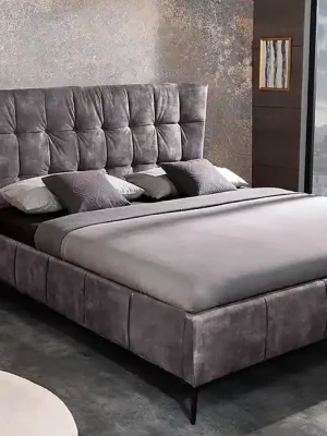 Designová manželská postel Boutique tmavě šedý samet 160x200cm Nová Kolekce
