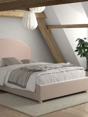 Koupit Online Designová postel s úložným prostorem Moon růžová buklé 140x200cm