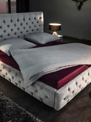 Nejlepší Cena Designová manželská postel Paris šedý samet 180x200cm