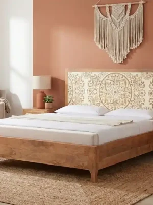 Nejlepší Volba Luxusní manželská postel z masivu Dalhala mango 180x200cm
