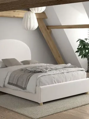 Designová postel s úložným prostorem Moon bílá buklé 140x200cm Nová Kolekce