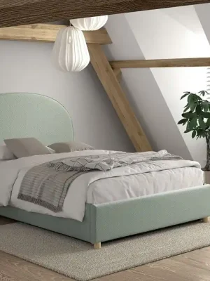 Designová postel s úložným prostorem Moon zelená buklé 140x200cm Jen Po Omezenou Doba