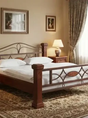 Objednat Nyní Královská manželská postel CASTELLO 140x200 z tvrdého masivu