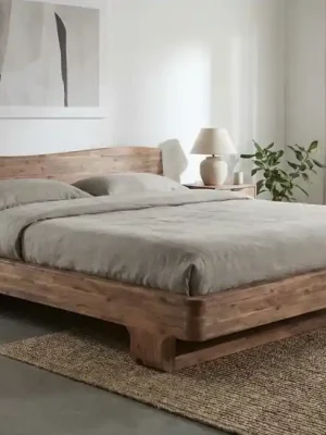 Nejprodávanější Rivera – Designová manželská postel z akátu 180x200 s přírodní hranou