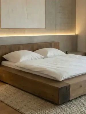 Cenový Hit Trámová postel Timber 180x200 z masivního manga – nízký futon styl