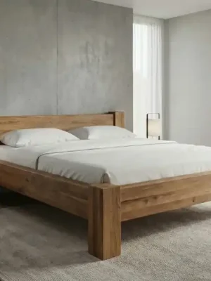 Poslední Šance Postel z masivu Quadro 200x200 akácie – Trámový styl