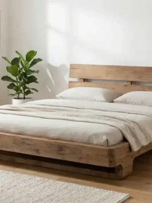 Pouze Dnes Manželská postel Nara 140x200 akácie bělená