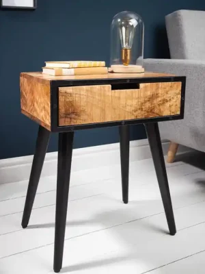 Jen Po Omezenou Doba Moderní noční stolek z masivu Industrial Mango 45cm