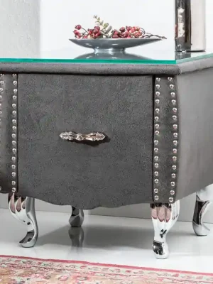 Časově Omezené Luxusní noční stolek Extravagance šedý 47cm