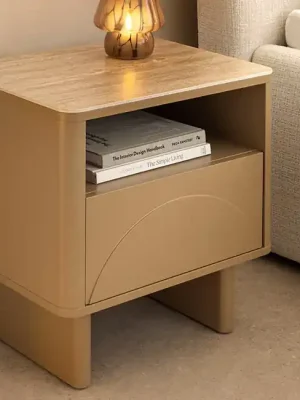 Dokud Zásoby Vydrží Noční stolek Luna 50cm Cashmere & Travertin