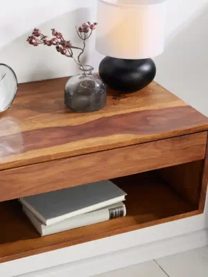 Pouze Dnes Designový závěsný noční stolek z masivu Pure sheesham 50cm